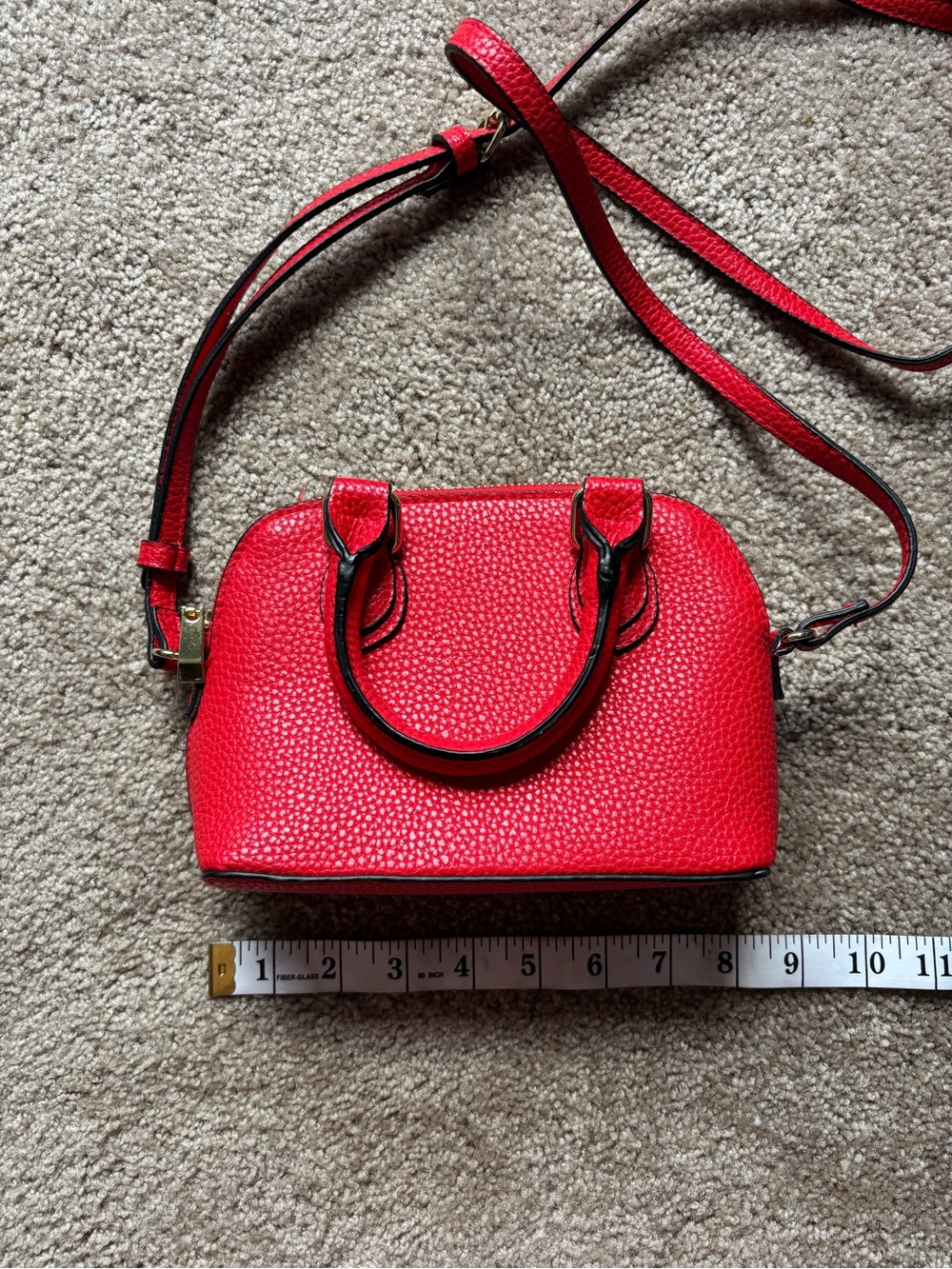 a new day Red Pebble Leather Mini Crossbody Purse - Picture 11 of 11